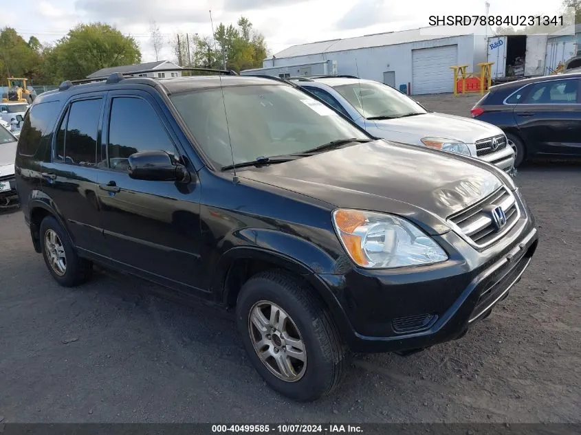 2004 Honda Cr-V Ex VIN: SHSRD78884U231341 Lot: 40499585