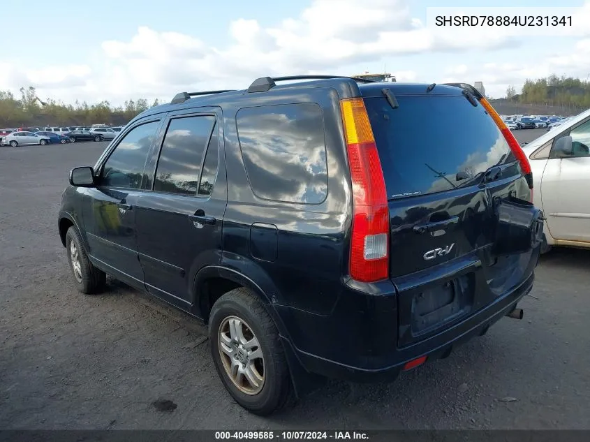 2004 Honda Cr-V Ex VIN: SHSRD78884U231341 Lot: 40499585