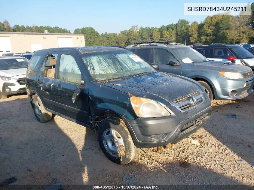 2004 Honda Cr-V Lx VIN: SHSRD78434U245211 Lot: 40512875