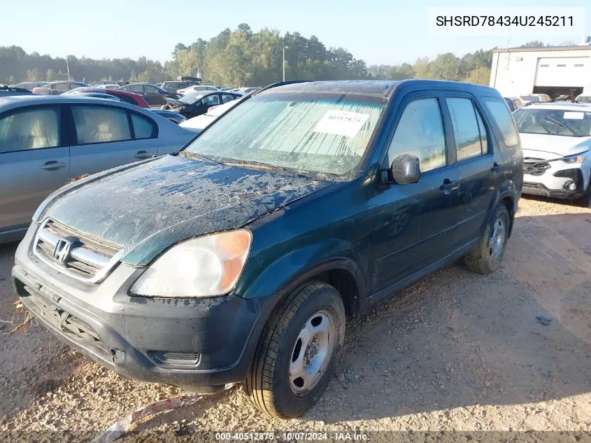 2004 Honda Cr-V Lx VIN: SHSRD78434U245211 Lot: 40512875