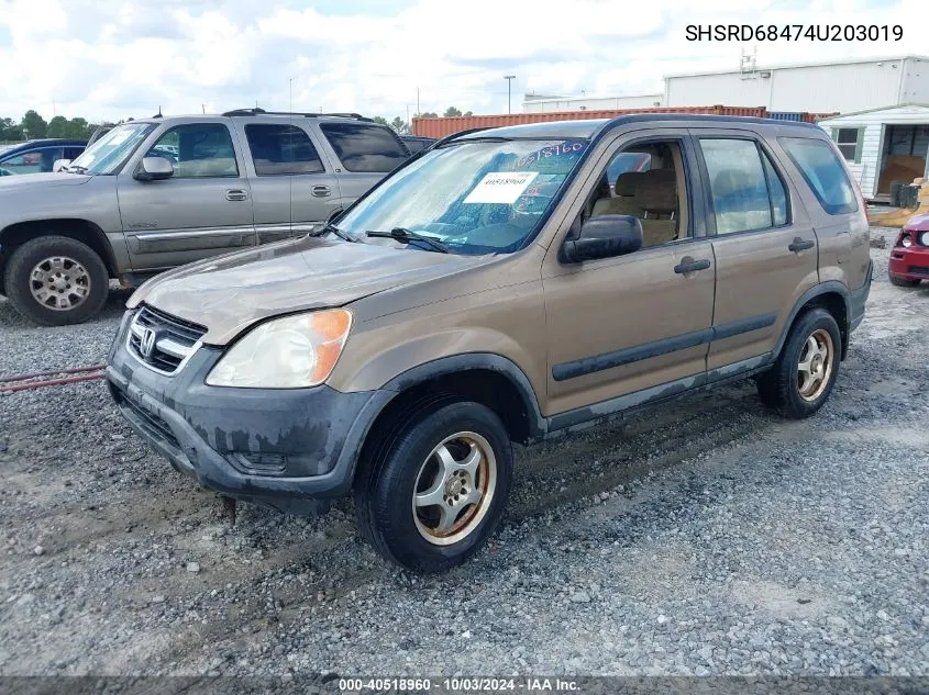 2004 Honda Cr-V Lx VIN: SHSRD68474U203019 Lot: 40518960