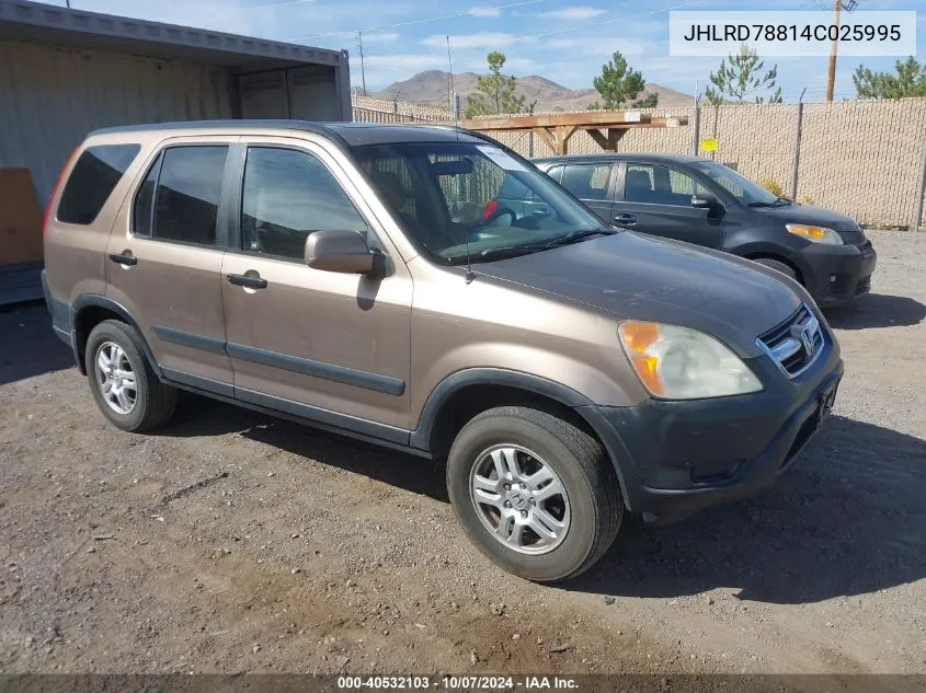 2004 Honda Cr-V Ex VIN: JHLRD78814C025995 Lot: 40532103