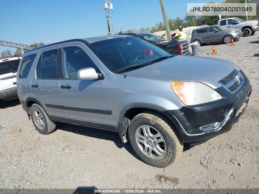 2004 Honda Cr-V Ex VIN: JHLRD78804C051049 Lot: 40540346