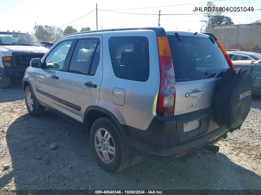 2004 Honda Cr-V Ex VIN: JHLRD78804C051049 Lot: 40540346