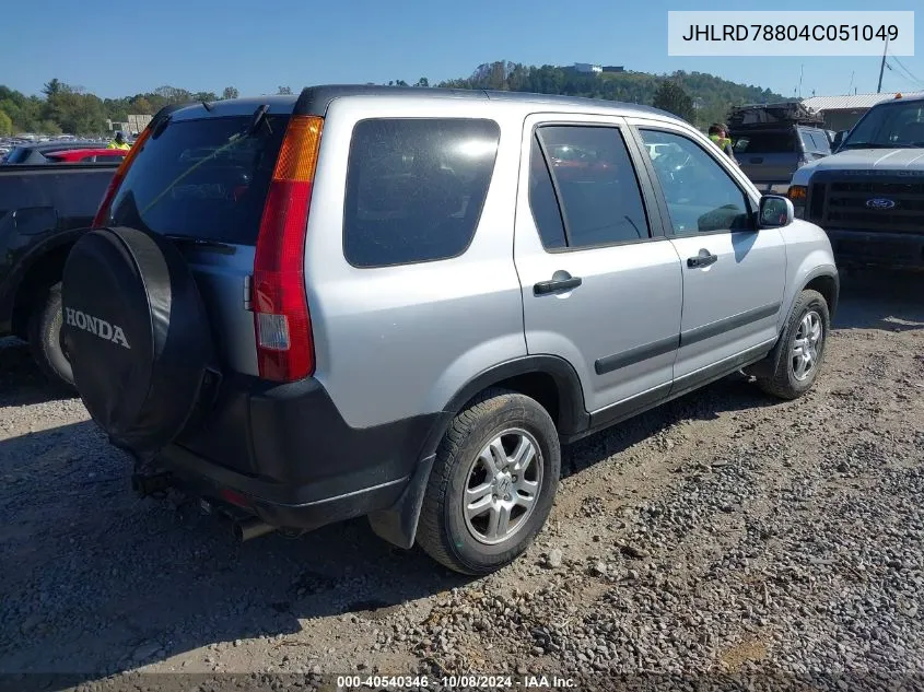 2004 Honda Cr-V Ex VIN: JHLRD78804C051049 Lot: 40540346