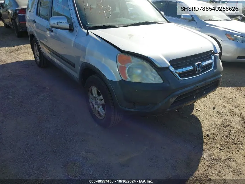 2004 Honda Cr-V Ex VIN: SHSRD78854U258626 Lot: 40557438