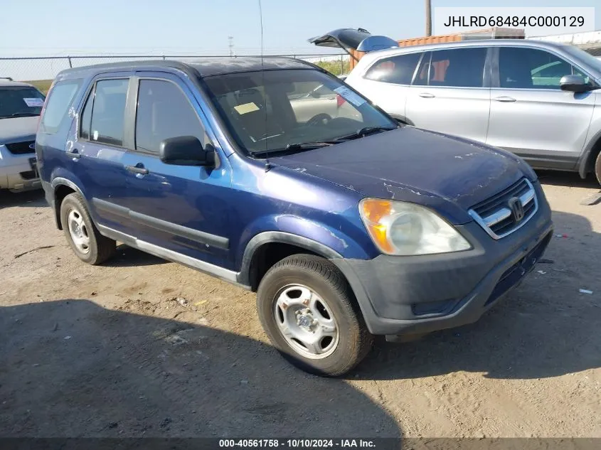 2004 Honda Cr-V Lx VIN: JHLRD68484C000129 Lot: 40561758