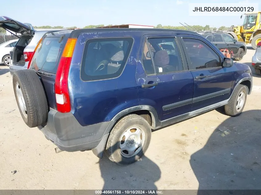 2004 Honda Cr-V Lx VIN: JHLRD68484C000129 Lot: 40561758