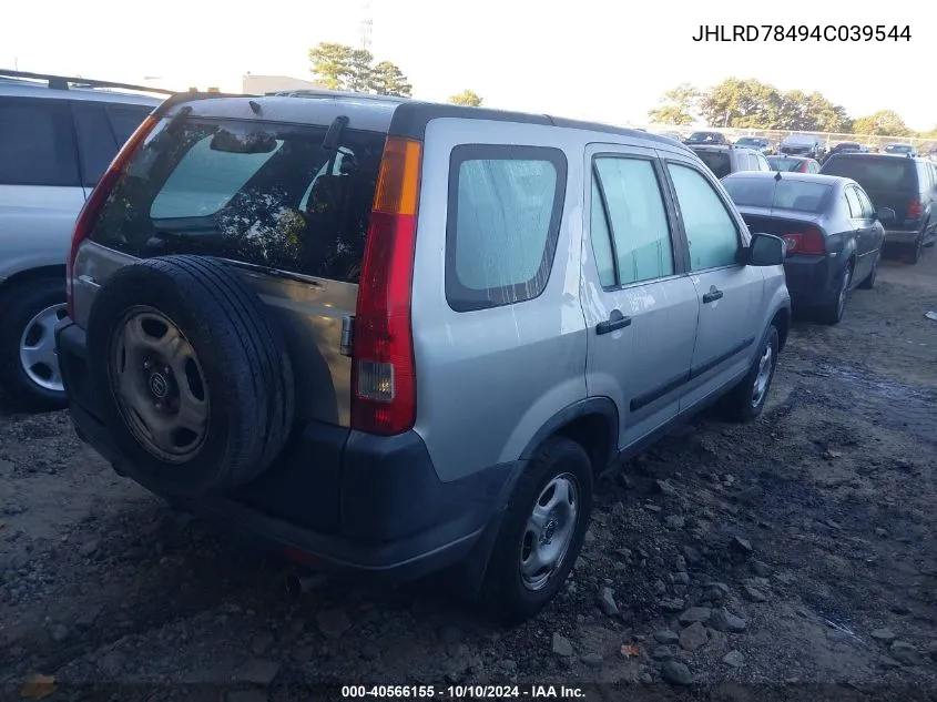 2004 Honda Cr-V Lx VIN: JHLRD78494C039544 Lot: 40566155