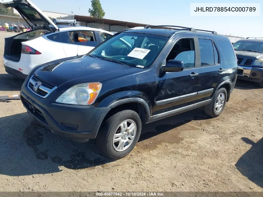 2004 Honda Cr-V Ex VIN: JHLRD78854C000789 Lot: 40577942