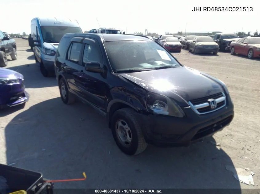 2004 Honda Cr-V Lx VIN: JHLRD68534C021513 Lot: 40581437