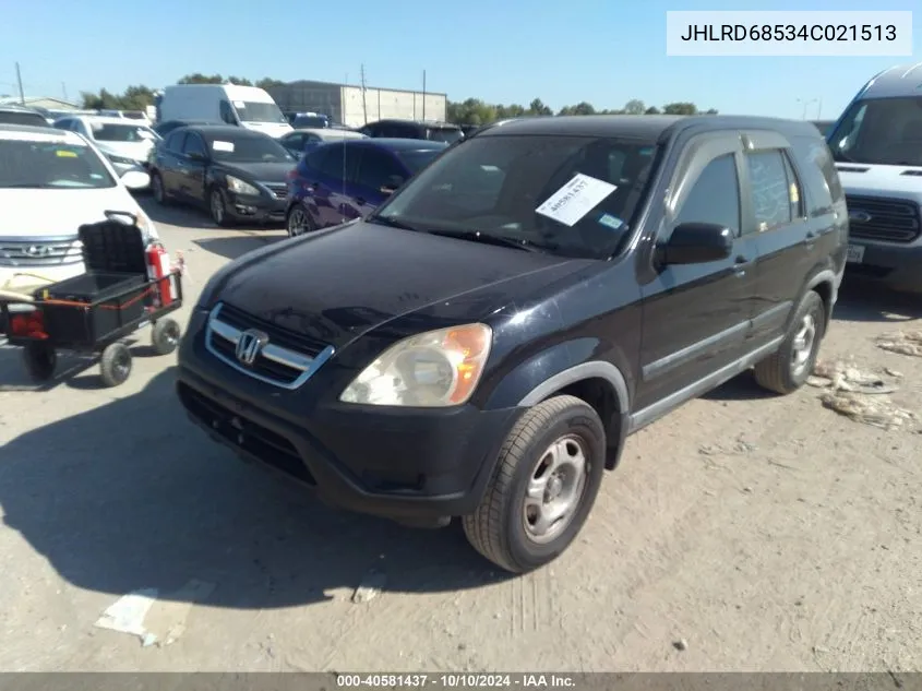 2004 Honda Cr-V Lx VIN: JHLRD68534C021513 Lot: 40581437