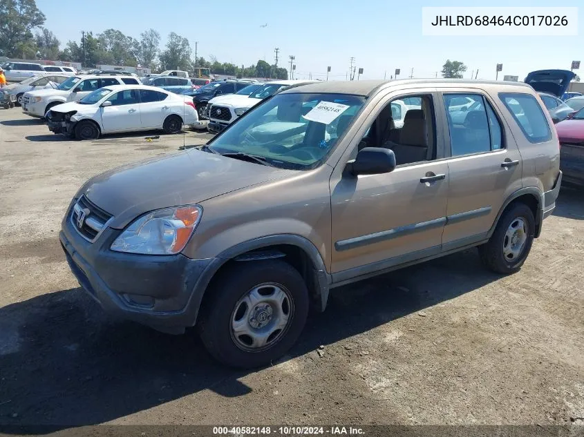 2004 Honda Cr-V Lx VIN: JHLRD68464C017026 Lot: 40582148