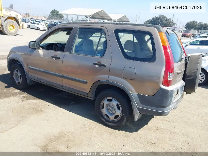 2004 Honda Cr-V Lx VIN: JHLRD68464C017026 Lot: 40582148