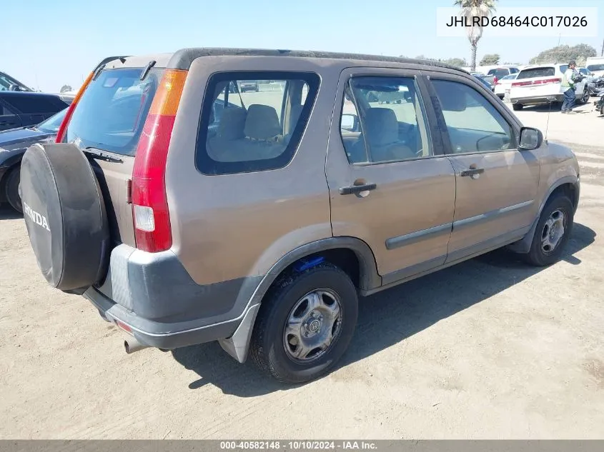 2004 Honda Cr-V Lx VIN: JHLRD68464C017026 Lot: 40582148