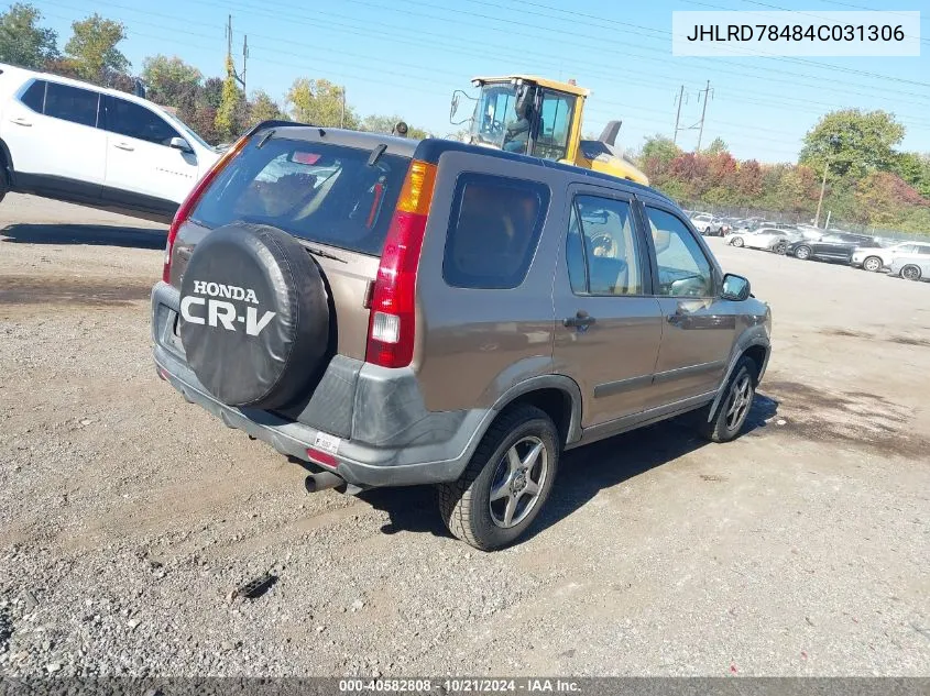 2004 Honda Cr-V Lx VIN: JHLRD78484C031306 Lot: 40582808