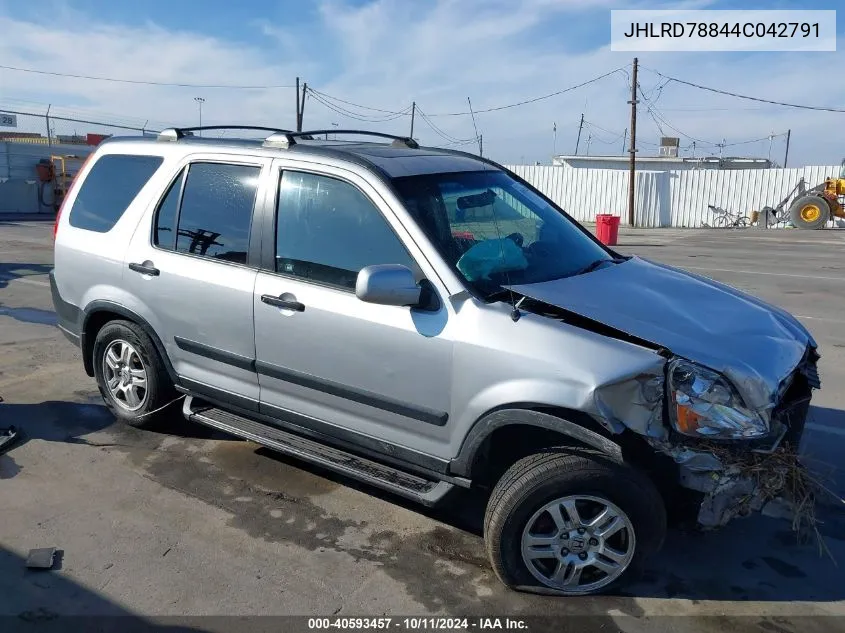 2004 Honda Cr-V Ex VIN: JHLRD78844C042791 Lot: 40593457