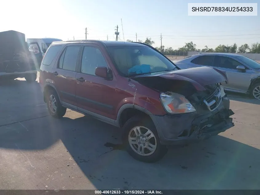 2004 Honda Cr-V Ex VIN: SHSRD78834U254333 Lot: 40612633