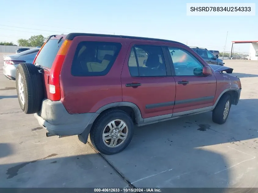 2004 Honda Cr-V Ex VIN: SHSRD78834U254333 Lot: 40612633