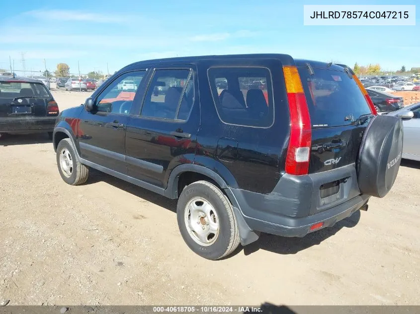 2004 Honda Cr-V Lx VIN: JHLRD78574C047215 Lot: 40618705