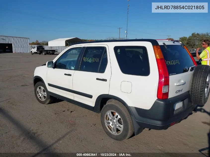 2004 Honda Cr-V Ex VIN: JHLRD78854C021805 Lot: 40663641