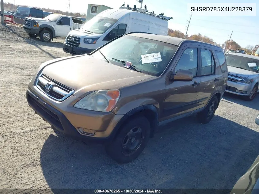 2004 Honda Cr-V Lx VIN: SHSRD785X4U228379 Lot: 40678265