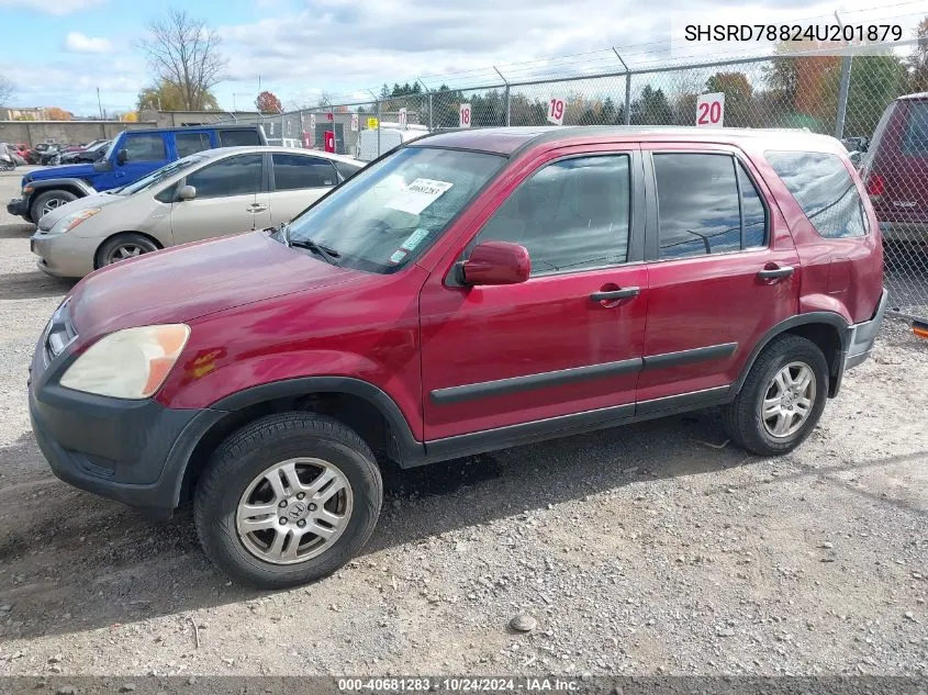 2004 Honda Cr-V Ex VIN: SHSRD78824U201879 Lot: 40681283