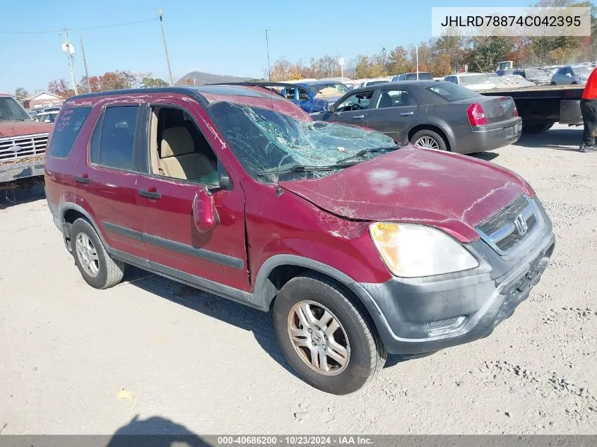 2004 Honda Cr-V Ex VIN: JHLRD78874C042395 Lot: 40686200