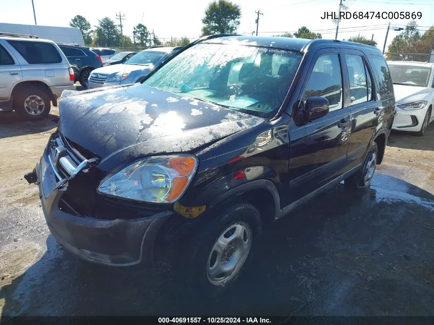 2004 Honda Cr-V Lx VIN: JHLRD68474C005869 Lot: 40691557