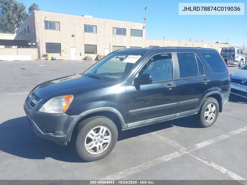 2004 Honda Cr-V Ex VIN: JHLRD78874C019036 Lot: 40694943