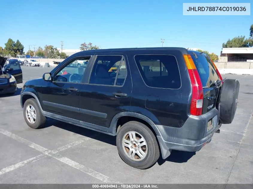 2004 Honda Cr-V Ex VIN: JHLRD78874C019036 Lot: 40694943