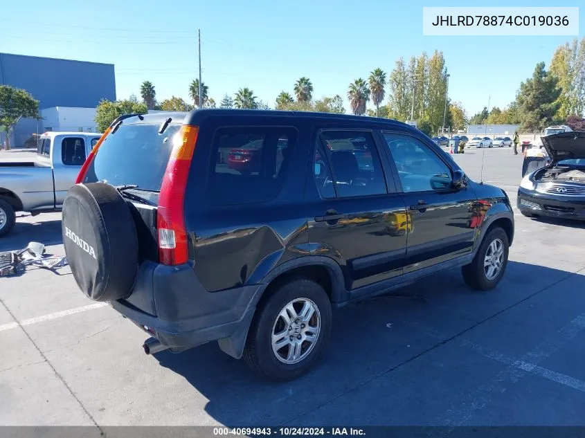 2004 Honda Cr-V Ex VIN: JHLRD78874C019036 Lot: 40694943