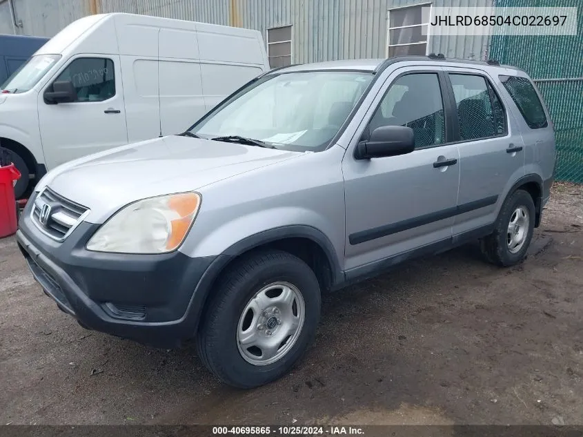 2004 Honda Cr-V Lx VIN: JHLRD68504C022697 Lot: 40695865