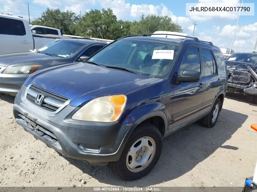 JHLRD684X4C017790 2004 Honda Cr-V Lx