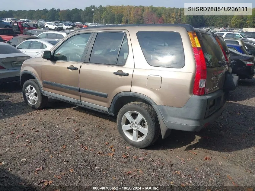 2004 Honda Cr-V Ex VIN: SHSRD78854U236111 Lot: 40708652