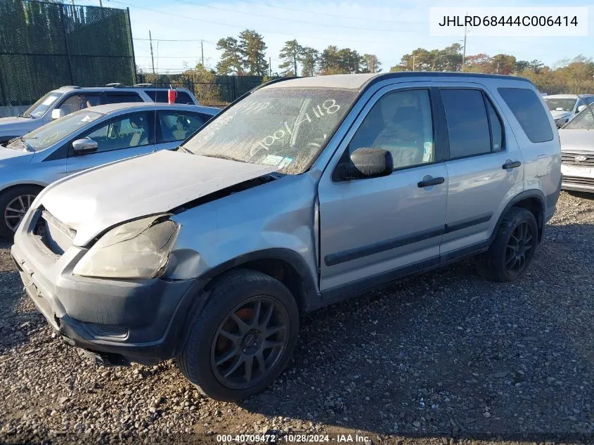 2004 Honda Cr-V Lx VIN: JHLRD68444C006414 Lot: 40709472