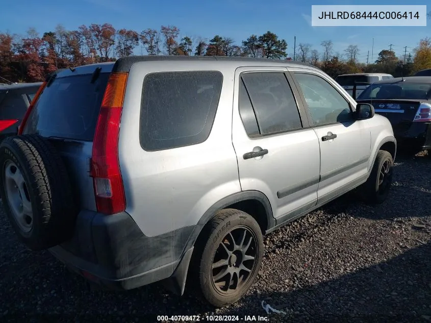 2004 Honda Cr-V Lx VIN: JHLRD68444C006414 Lot: 40709472