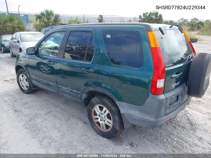 2004 Honda Cr-V Ex VIN: SHSRD77824U229344 Lot: 40720095