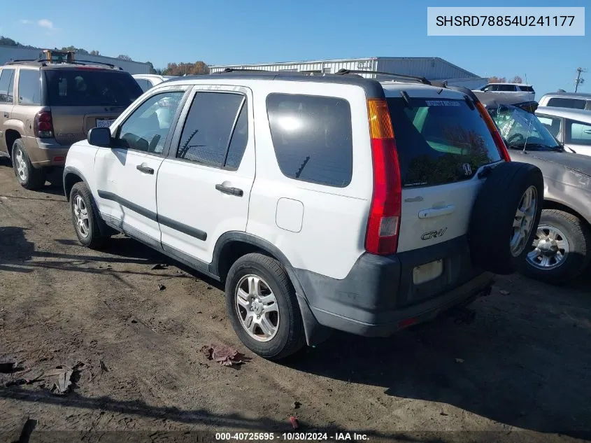 2004 Honda Cr-V Ex VIN: SHSRD78854U241177 Lot: 40725695