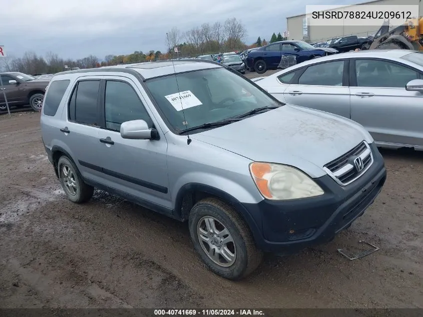 2004 Honda Cr-V Ex VIN: SHSRD78824U209612 Lot: 40741669