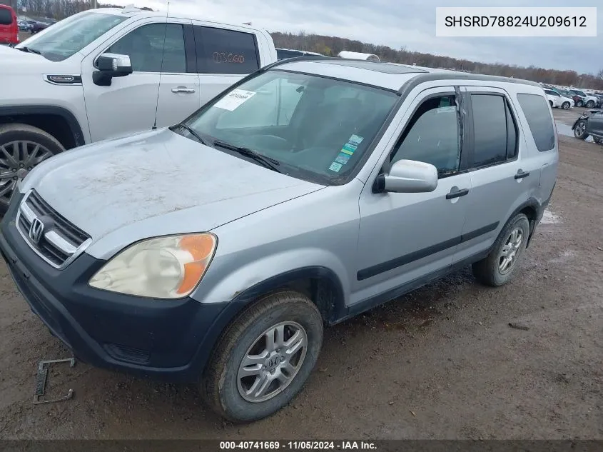 2004 Honda Cr-V Ex VIN: SHSRD78824U209612 Lot: 40741669