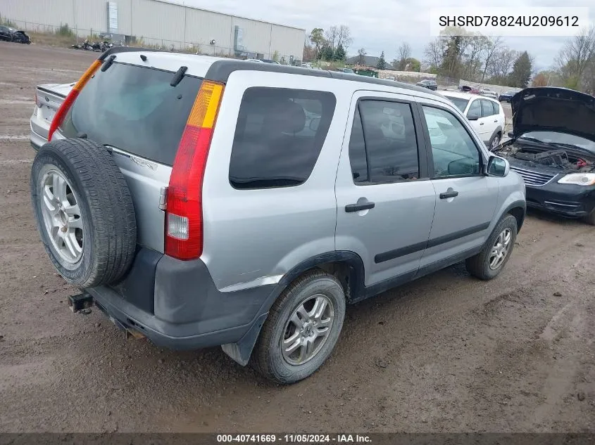 2004 Honda Cr-V Ex VIN: SHSRD78824U209612 Lot: 40741669