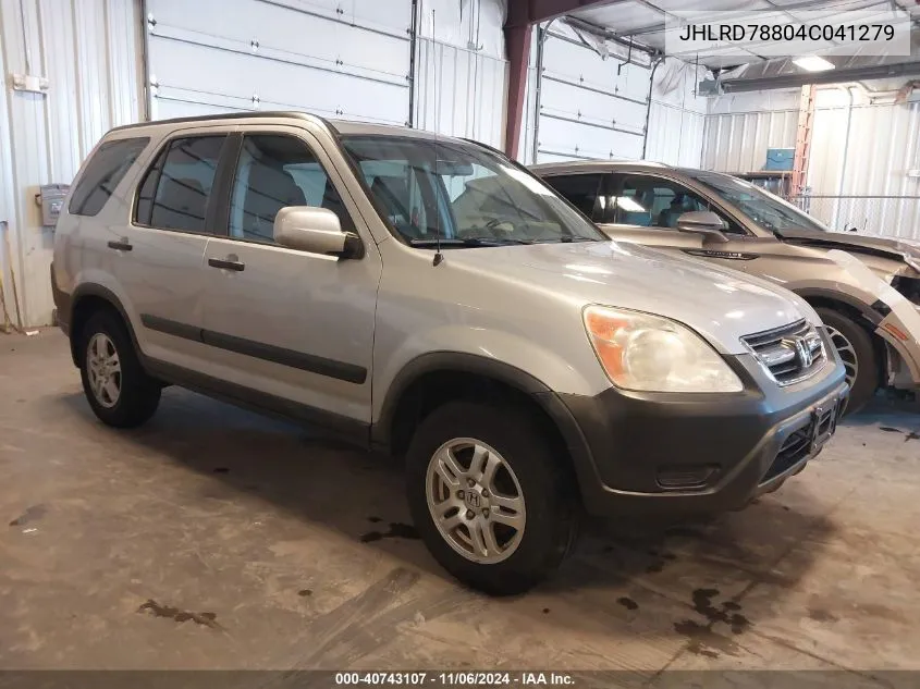 2004 Honda Cr-V Ex VIN: JHLRD78804C041279 Lot: 40743107