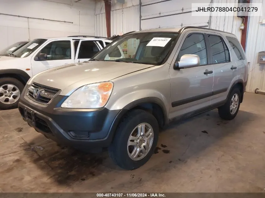 2004 Honda Cr-V Ex VIN: JHLRD78804C041279 Lot: 40743107