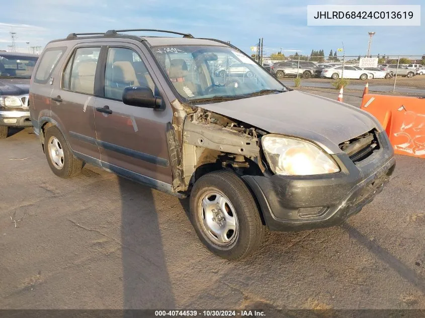 2004 Honda Cr-V Lx VIN: JHLRD68424C013619 Lot: 40744539