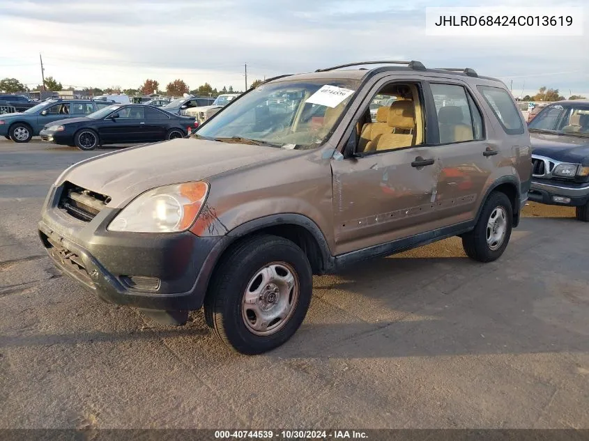 2004 Honda Cr-V Lx VIN: JHLRD68424C013619 Lot: 40744539