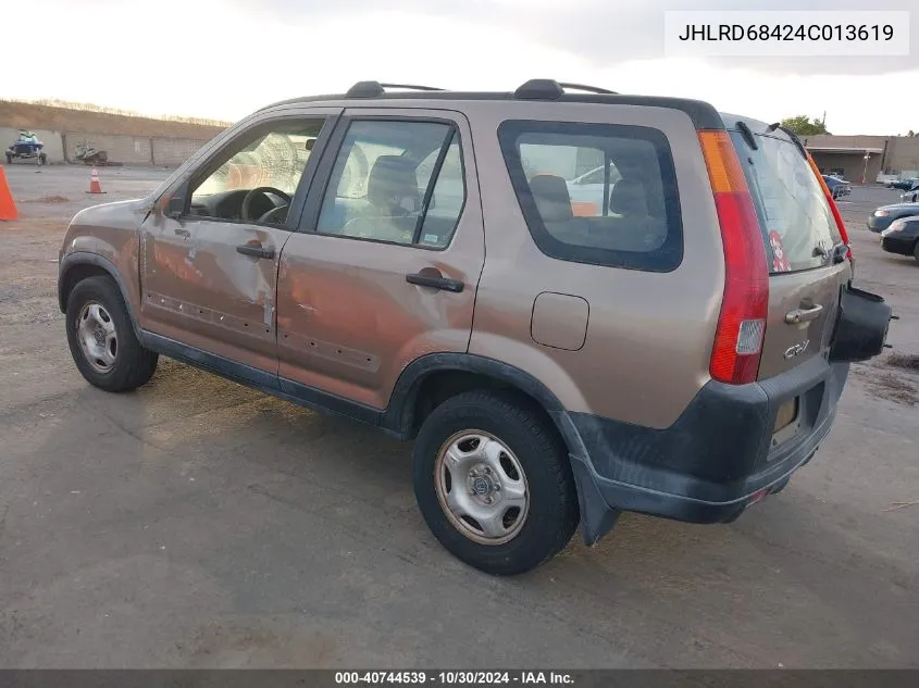 2004 Honda Cr-V Lx VIN: JHLRD68424C013619 Lot: 40744539