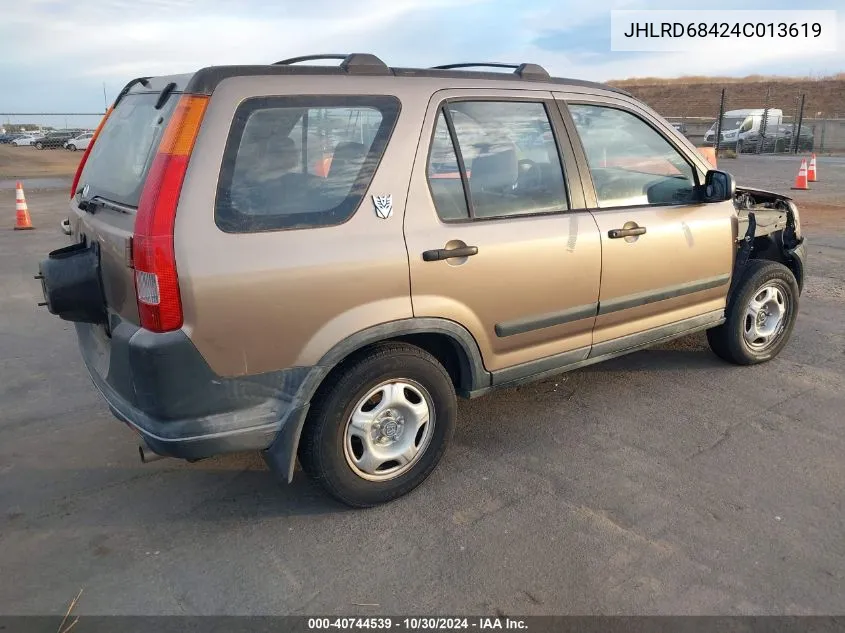 2004 Honda Cr-V Lx VIN: JHLRD68424C013619 Lot: 40744539