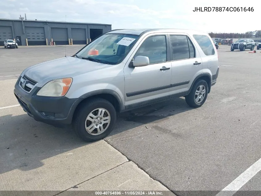 2004 Honda Cr-V Ex VIN: JHLRD78874C061646 Lot: 40754596