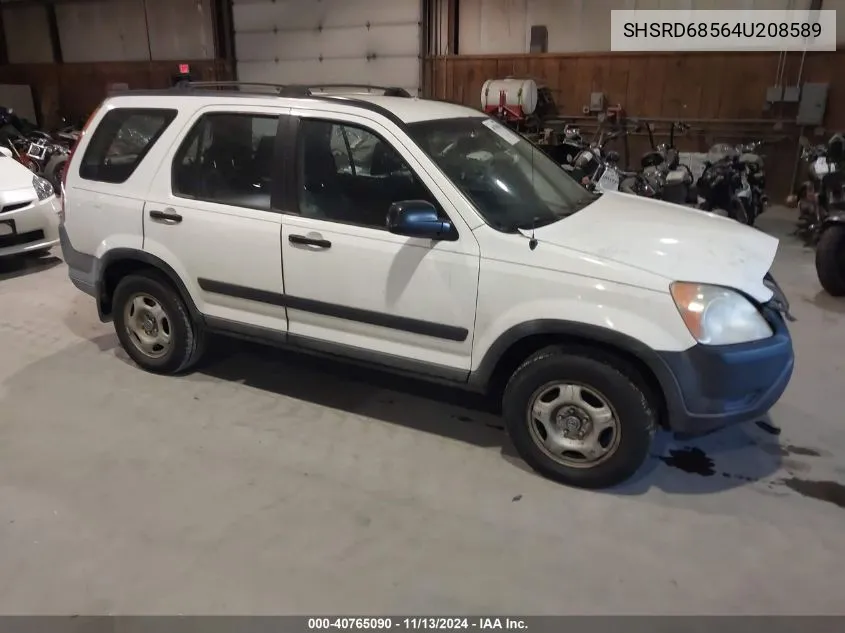 2004 Honda Cr-V Lx VIN: SHSRD68564U208589 Lot: 40765090